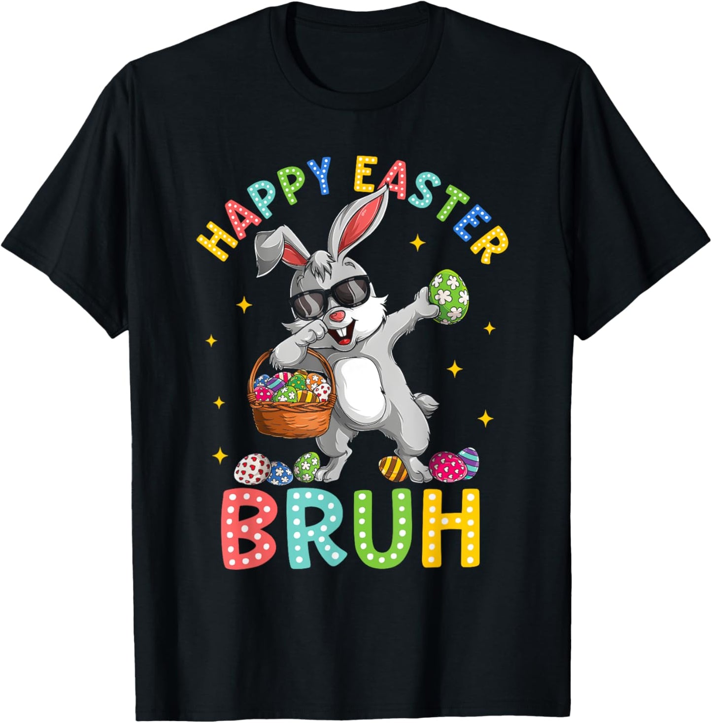 Happy Easter Bruh Funny Bunny Rabbit Easter Kids Boys Mens T-Shirt