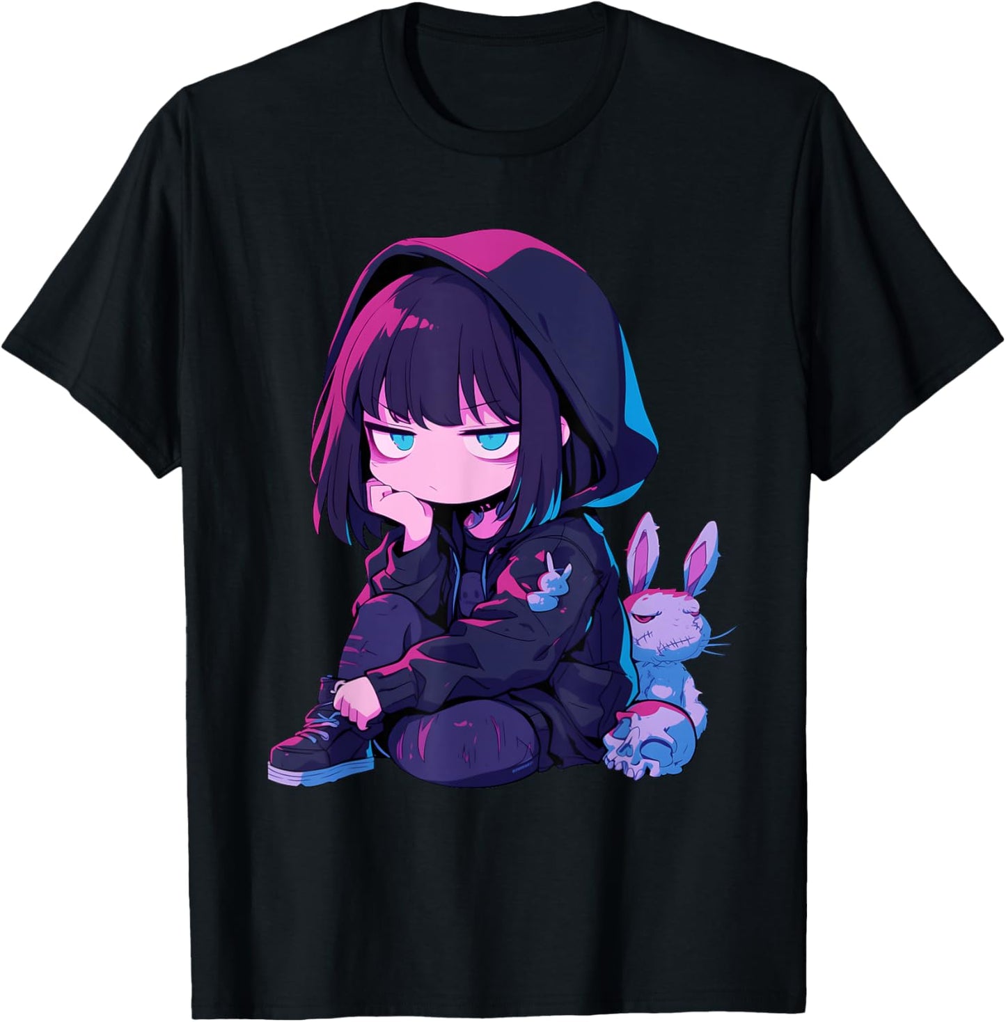 E-Girl Cute Anime Girl Goth Bunny Grunge Edgy Outfit T-Shirt