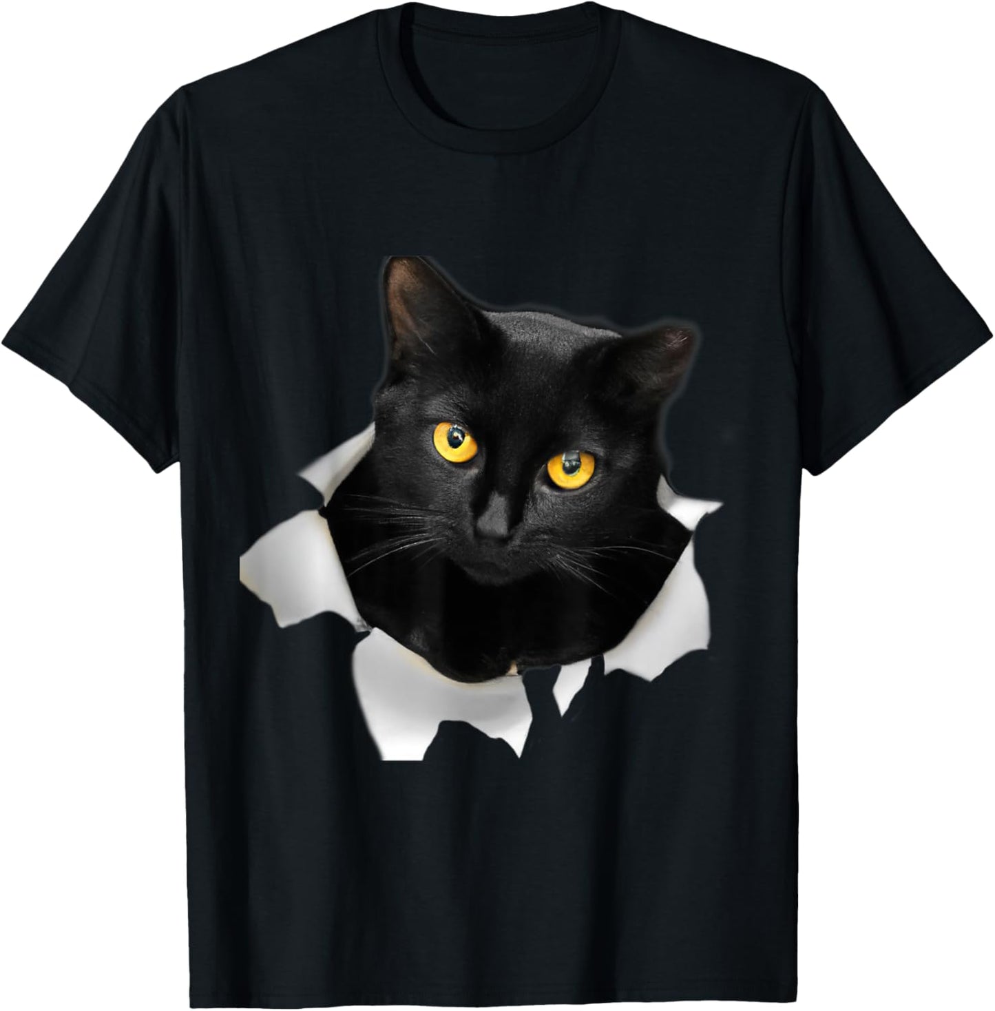 Cute Cat Torn Fabric Funny Cat T-Shirt