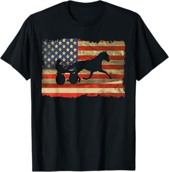 USA Harness Racing Love Equestrian Horse Racing I'd Rather Be at the Track Trotter T-Shirt