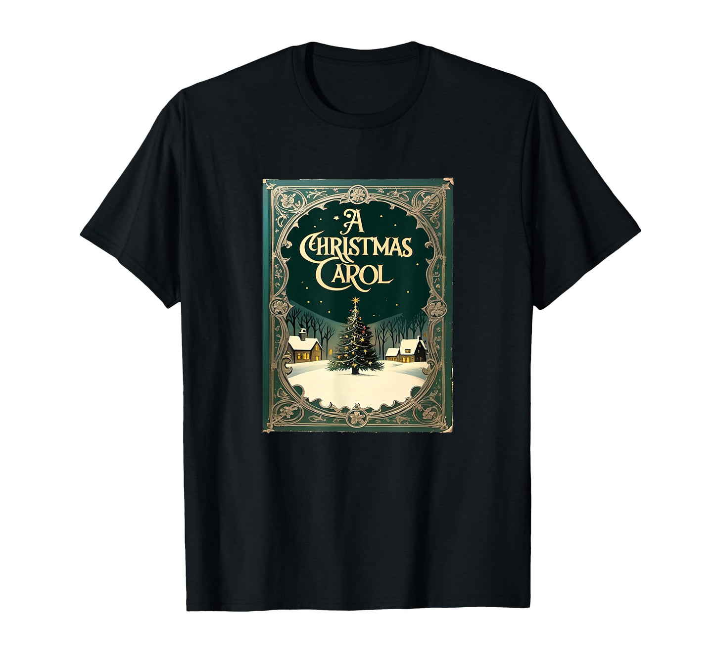 Famous X-Mas T-Shirt: A Christmas Carol by Charles Dickens - Unisex Adult Black Short Sleeve Crew Neck Classic T-Shirt - Holiday, Christmas, Storytelling, Readers, Families