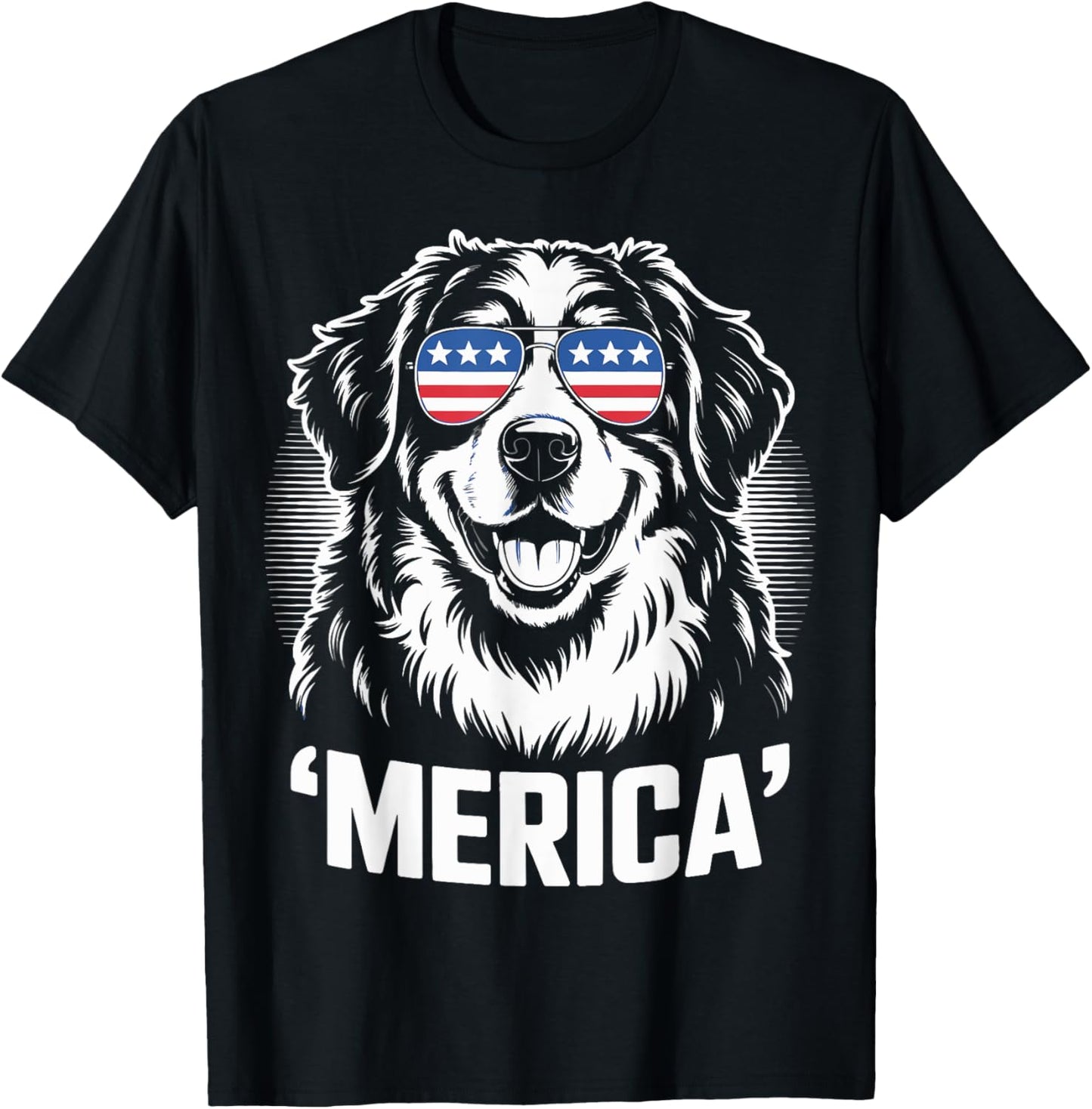 Bernese Mountain Dog 4th of July ‘Merica Patriotic T-Shirt