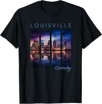 Louisville Kentucky Downtown Skyline Art Ky Bluegrass State T-Shirt