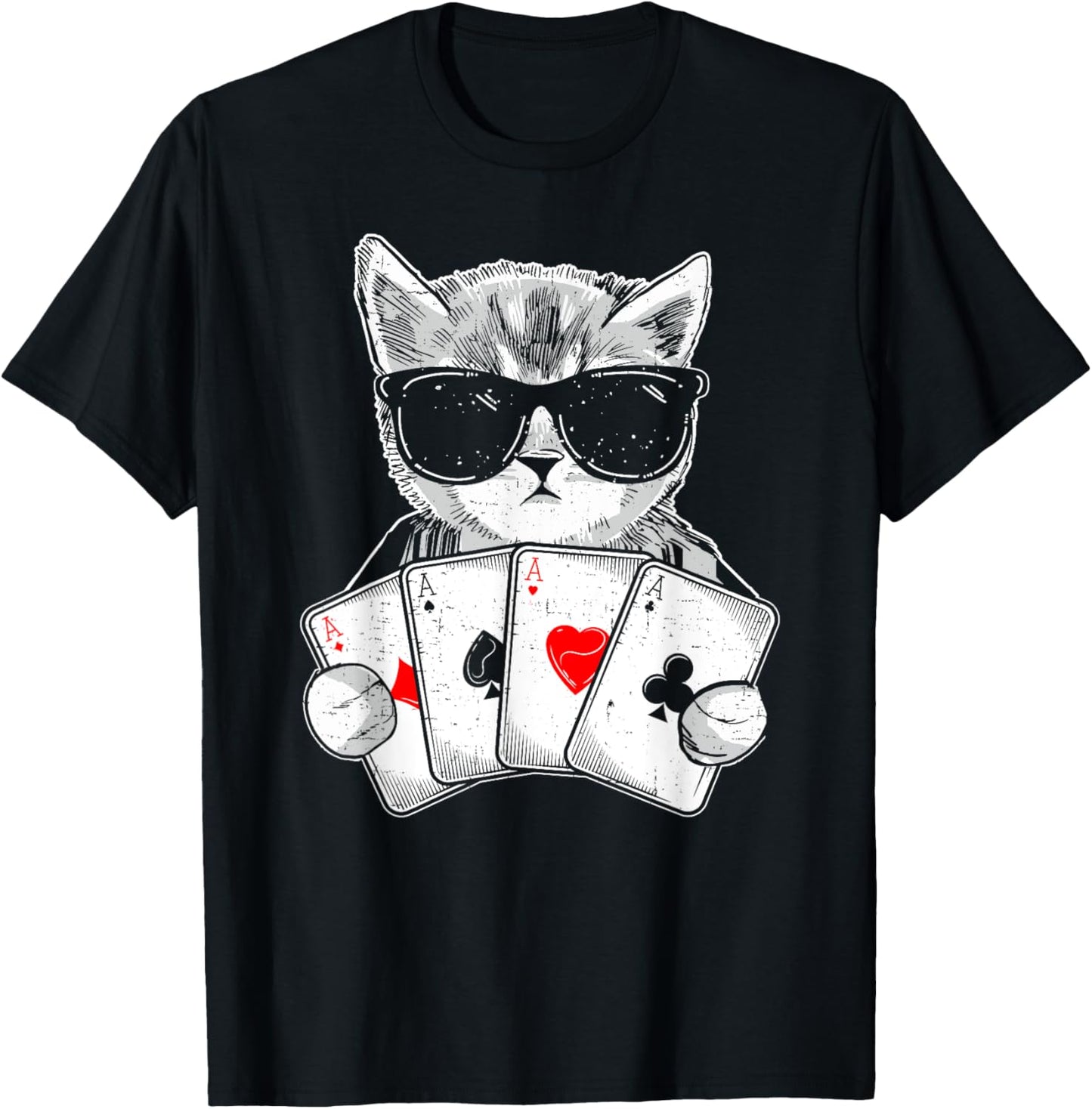 Cat Play Poker Gambling Casino Dealer Poker Player Gambler T-Shirt