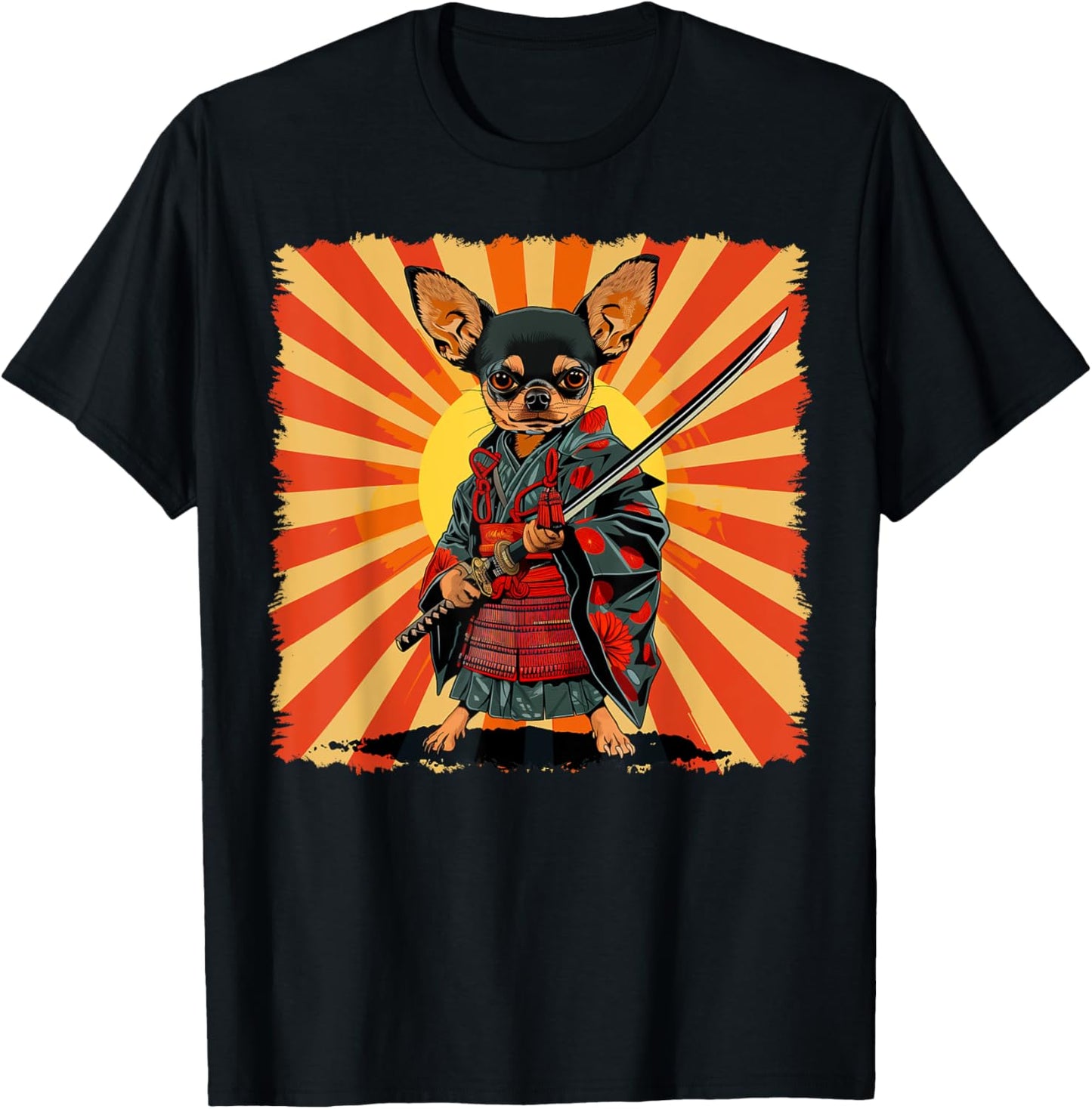 Chihuahua Dog Japanese Art Samurai Ukiyo-e T-Shirt