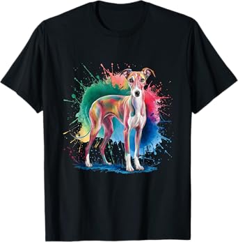 Men Woman Colorful Watercolor Whippet T-Shirt