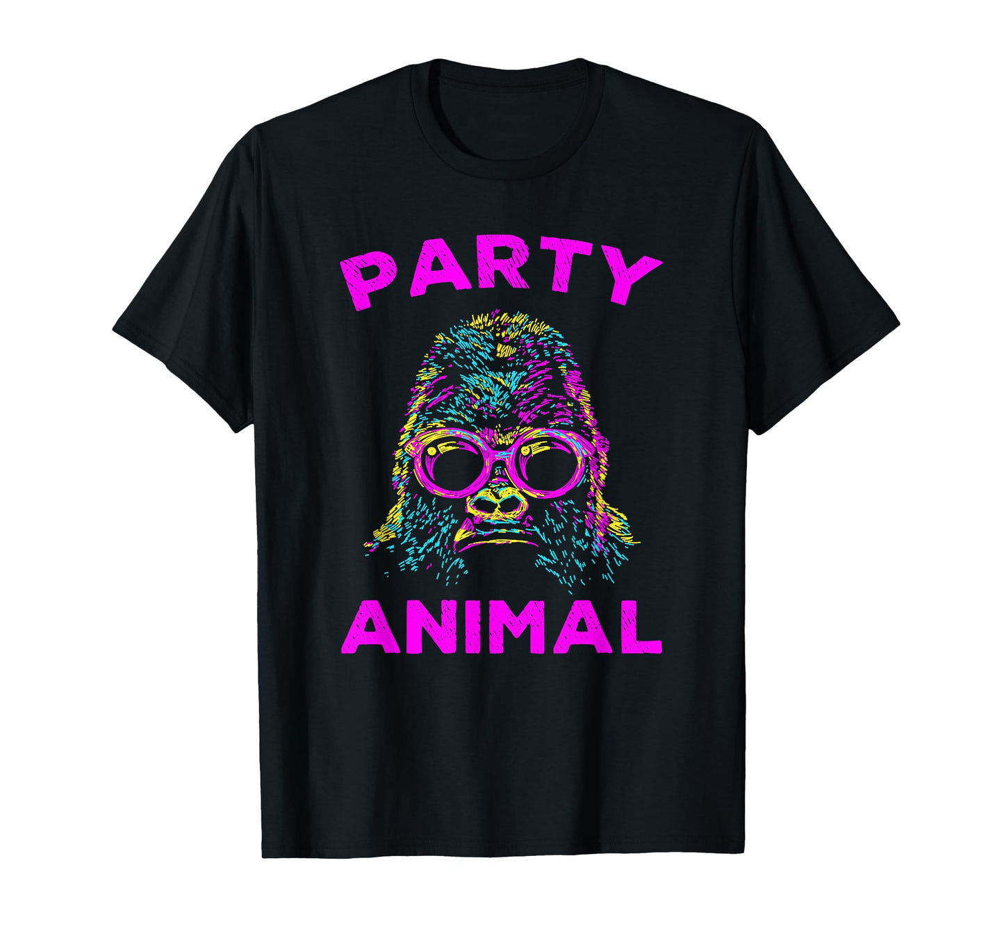 Cute Gorilla Party Animal Lover Colorful Monkey T-Shirt