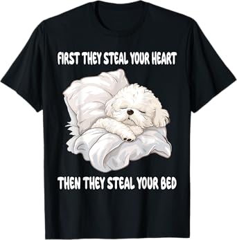 Bichon Frise Sleeping Pajamas Nightgown T-Shirt