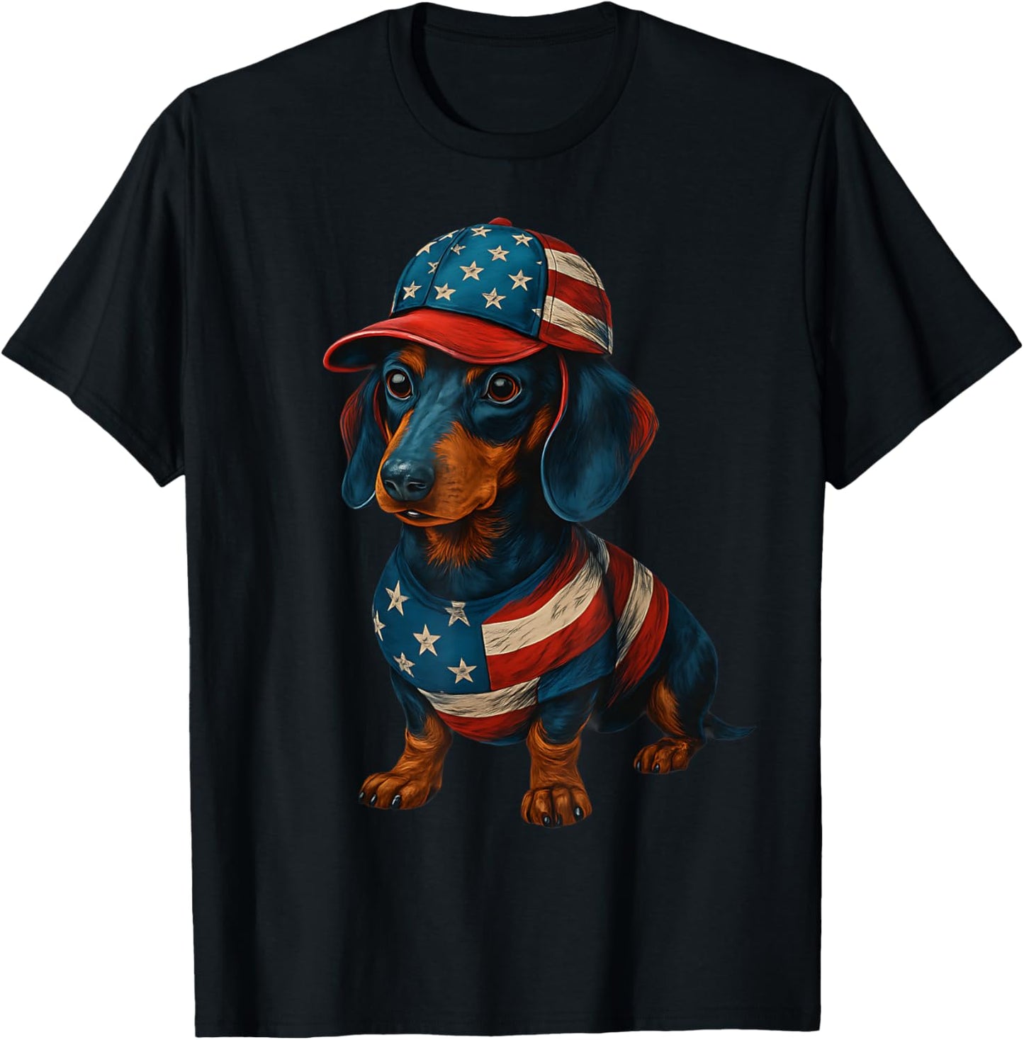 Dachshund Dog 4th of July Dachshund American Flag Patriotic T-Shirt