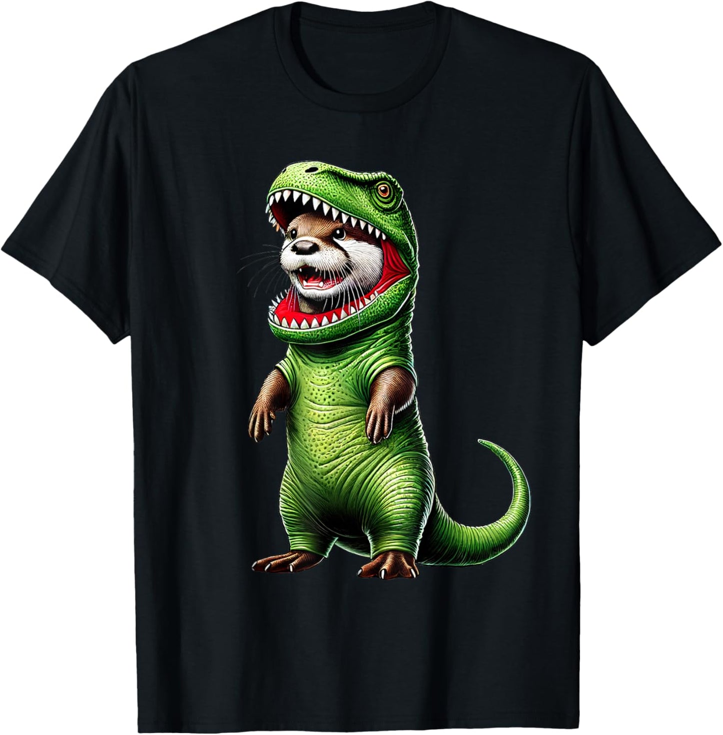 Funny Otter Wearing T-Rex Dinosaur Outfit Otter Lover T-Shirt