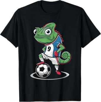 Chameleon Lizards Soccer Player Reptile T-Shirt