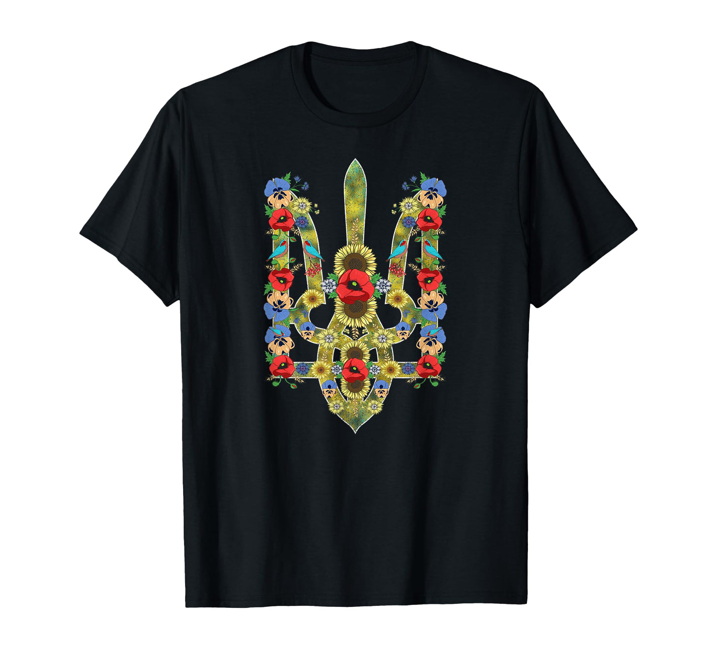 Ukrainian Trysub Sunflower Retro Floral Ukraine Vyshyvanka T-Shirt
