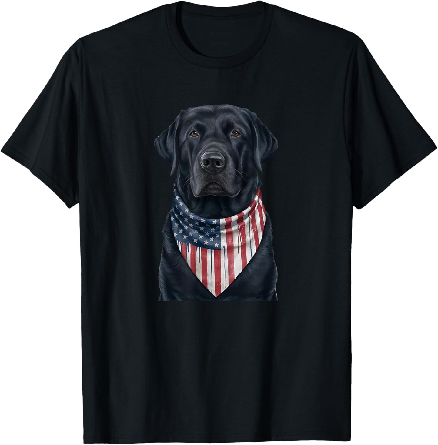 USA flag 4th Of July Patriotic American black lab T-Shirt