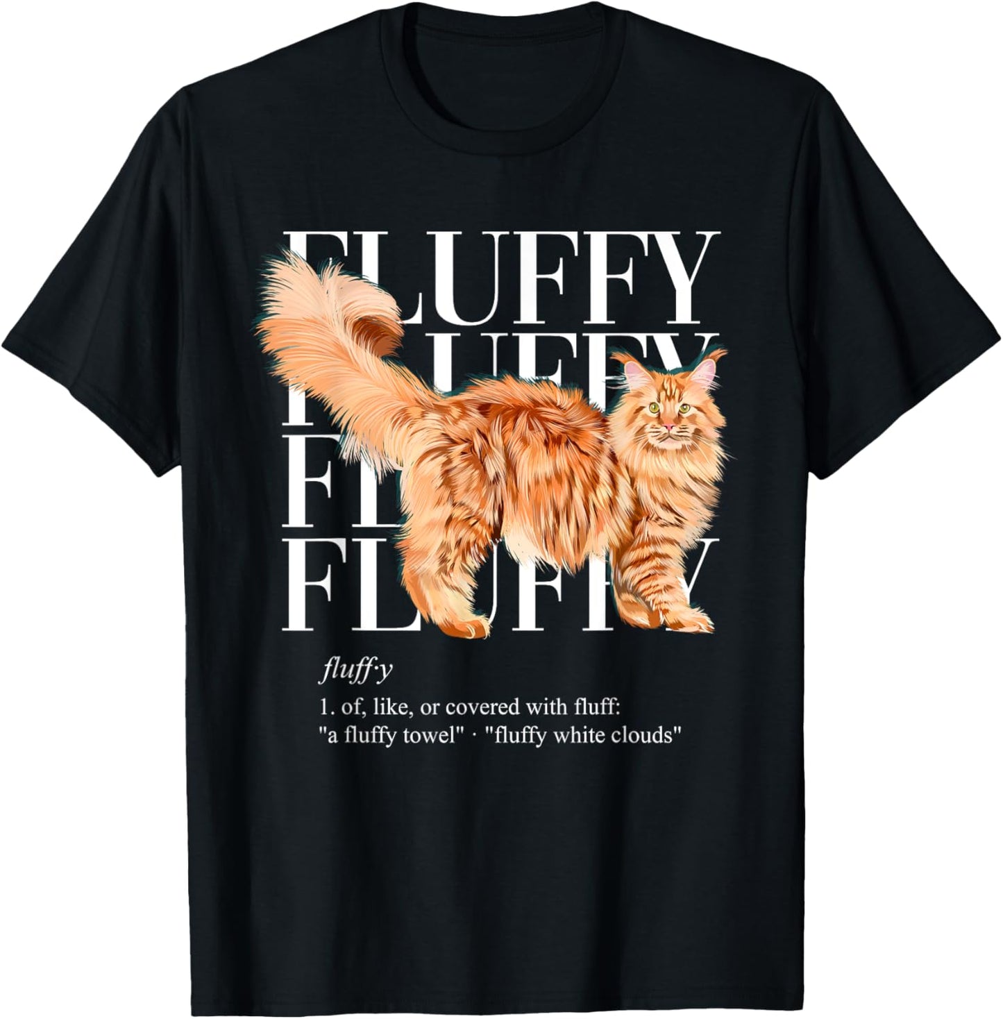 Fluffy Cat, Ginger Maine Coon T-Shirt