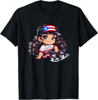 Puerto Rican Princess Little Girl Boricua Flag Kid Hat BGirl T-Shirt