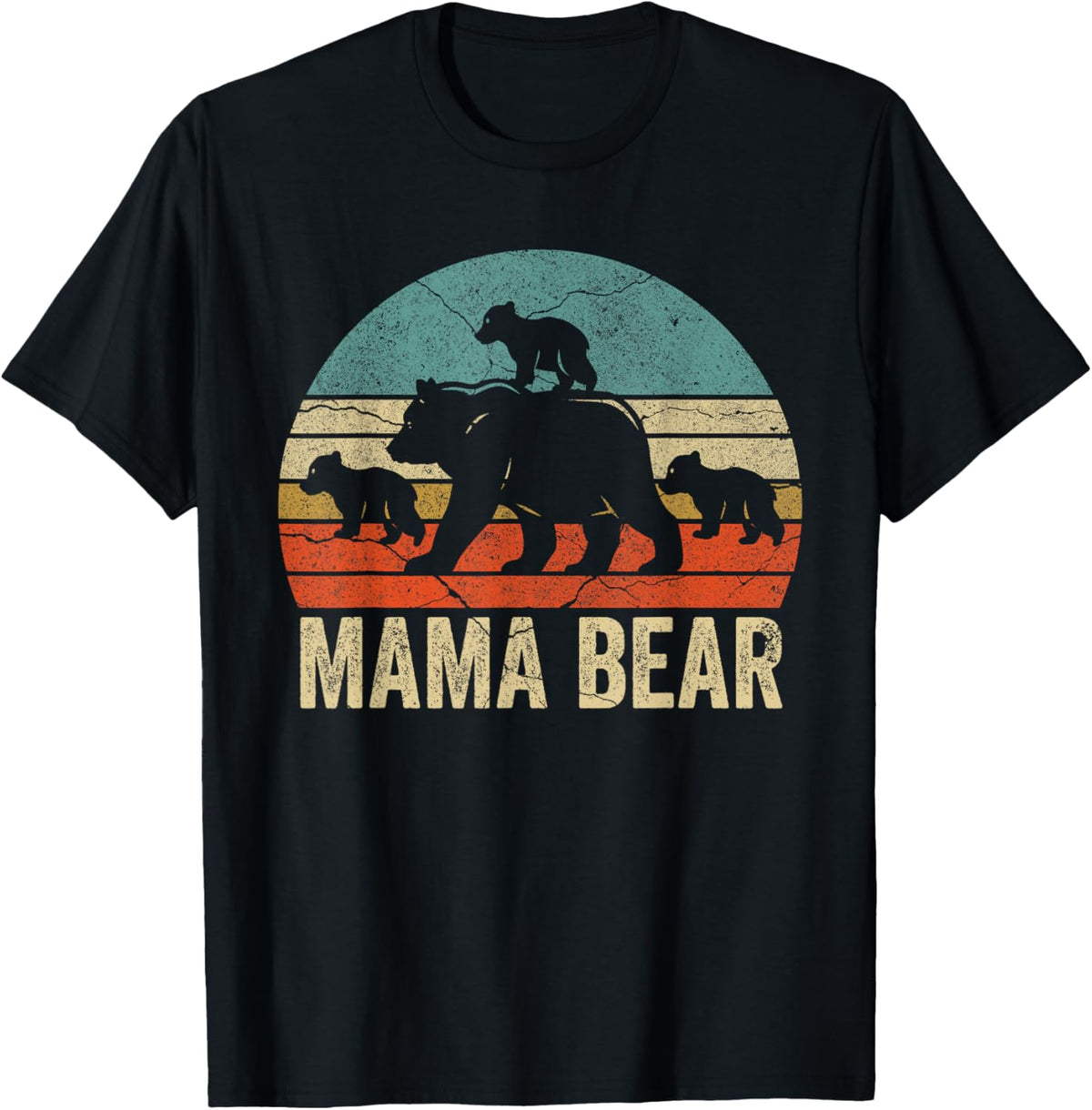 Cute Mama Bear 3 Cubs Shirt Mama Bear TShirt Mom Three 3 Kid T-Shirt