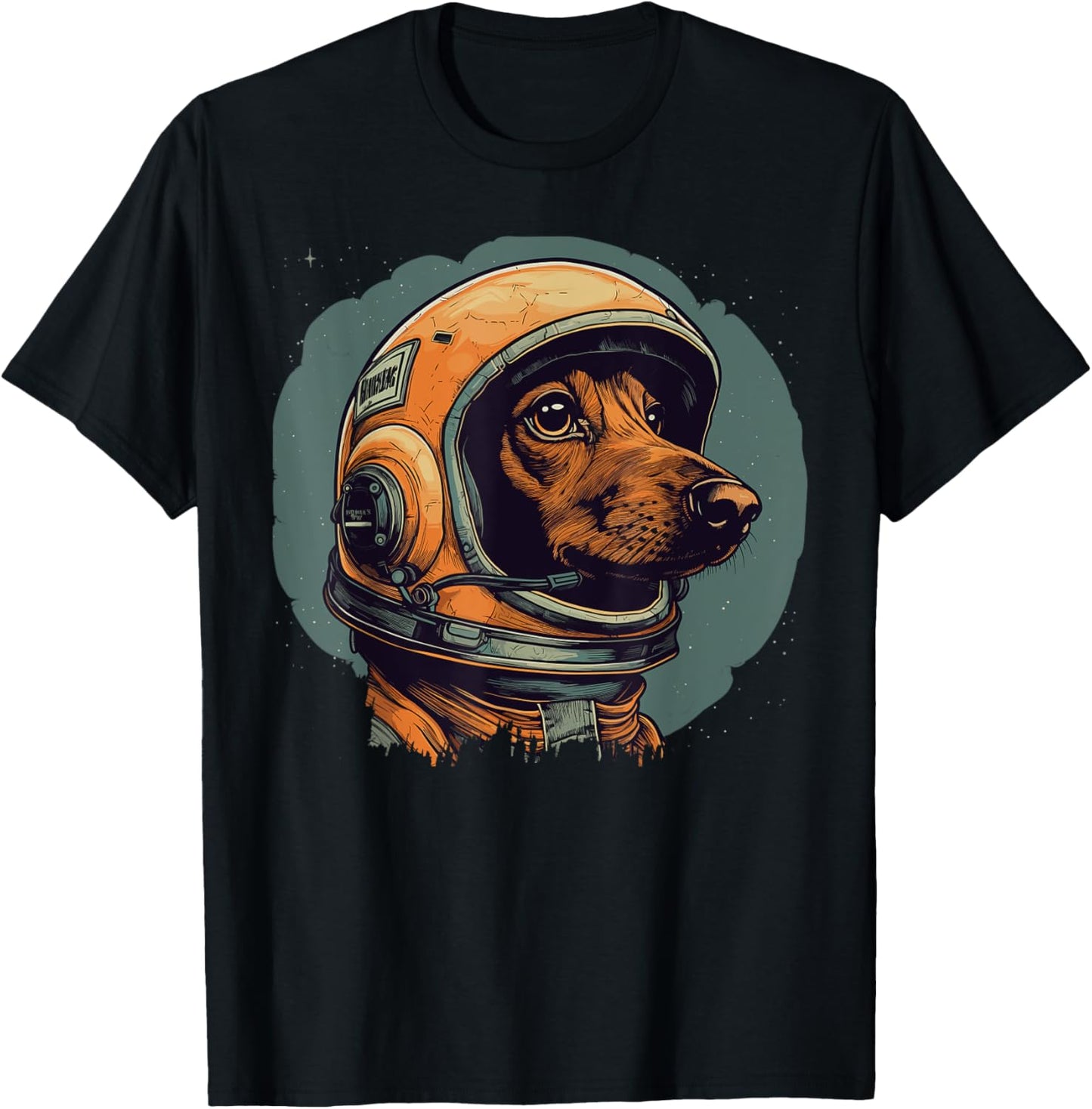 Vintage Dachshund Wiener Astronaut Dog In Space Helmet Suite T-Shirt