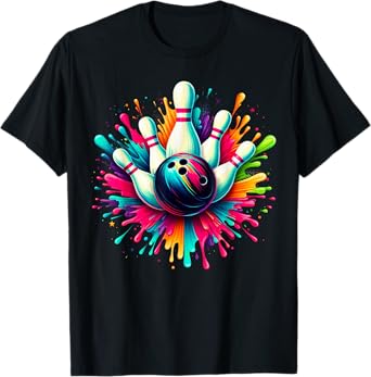 Colorful Bowling Game Day Bowling Cute Colorsplash Ball T-Shirt