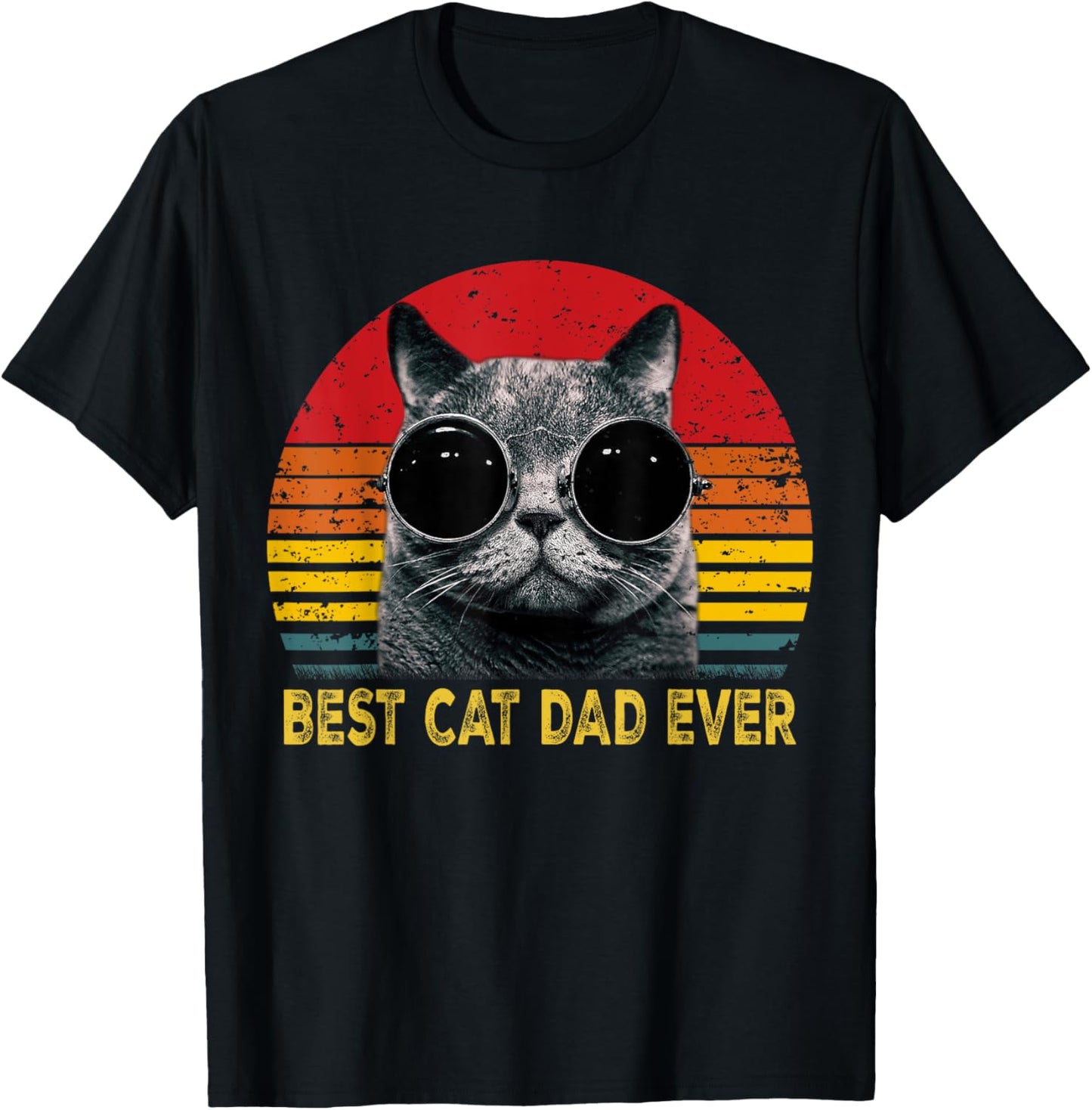 Vintage Best Cat Dad Ever Bump father's day Cat Daddy Retro T-Shirt