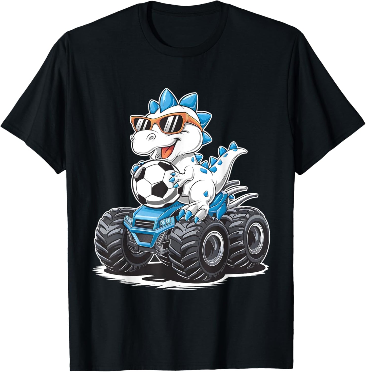 Soccer Dinosaur T-Rex Monster Truck Kids Boys Girls Funny T-Shirt