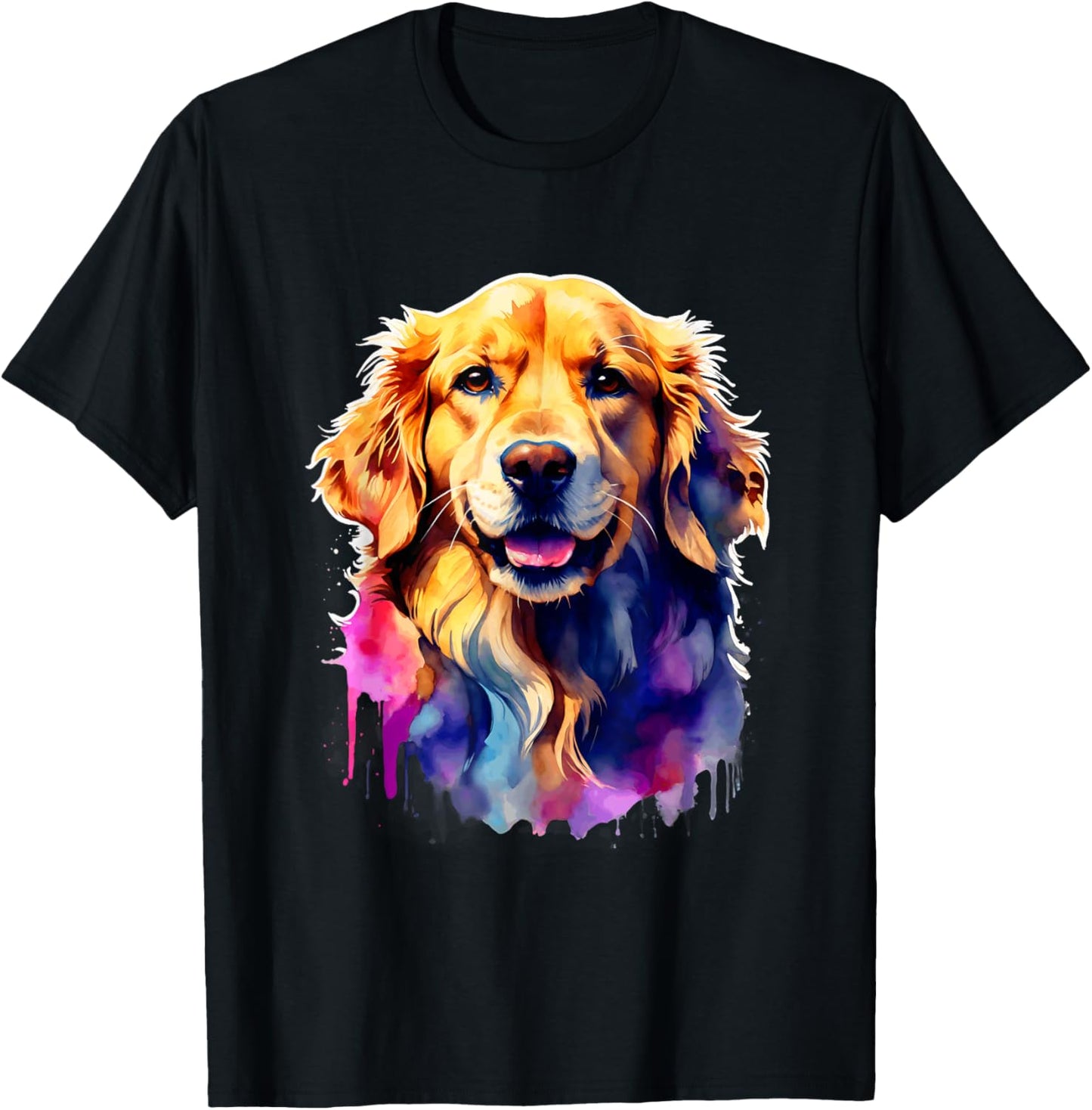 Golden Retriever Dog Watercolor Family T- All Ages Dog Lover T-Shirt