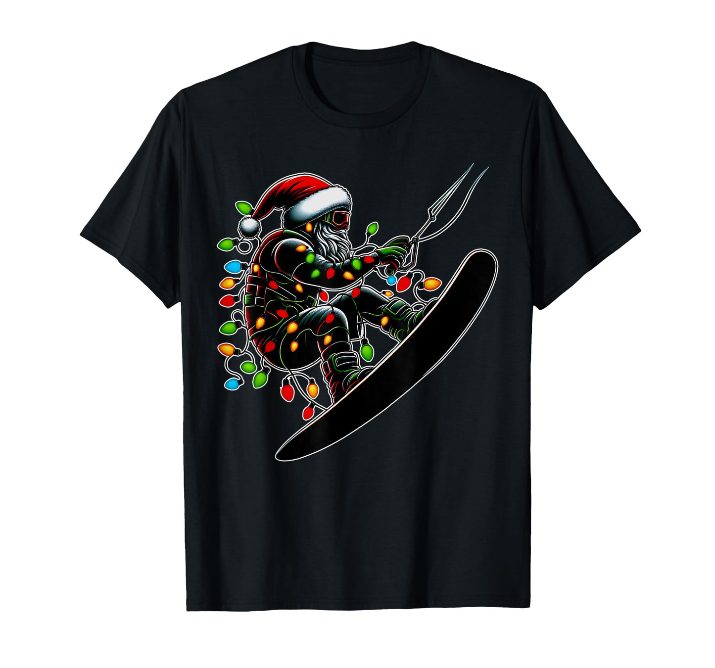 Wakeboarding Santa Claus Wakeboarder Christmas Hat Xmas T-Shirt