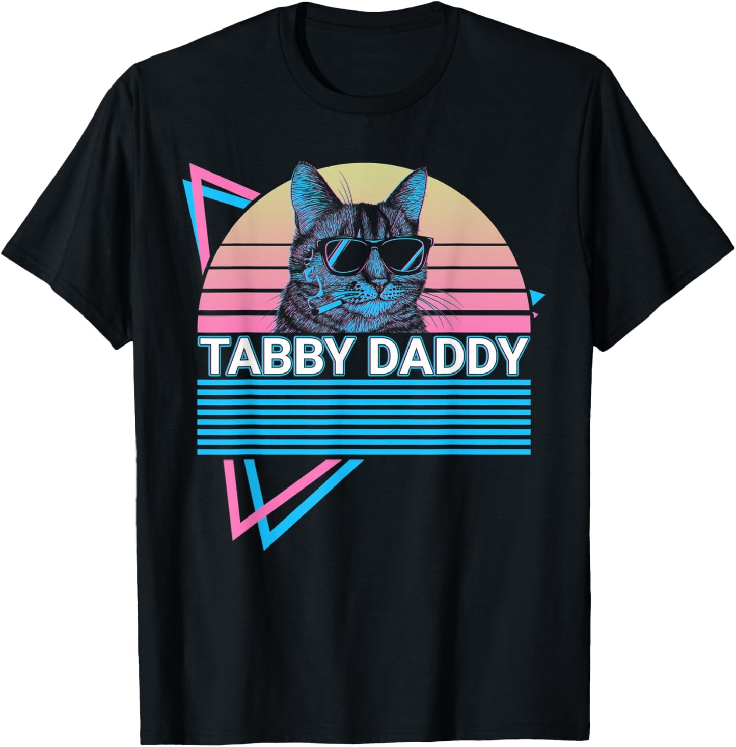 Mens Funny Tabby Cat Retro Tabby Daddy T-Shirt