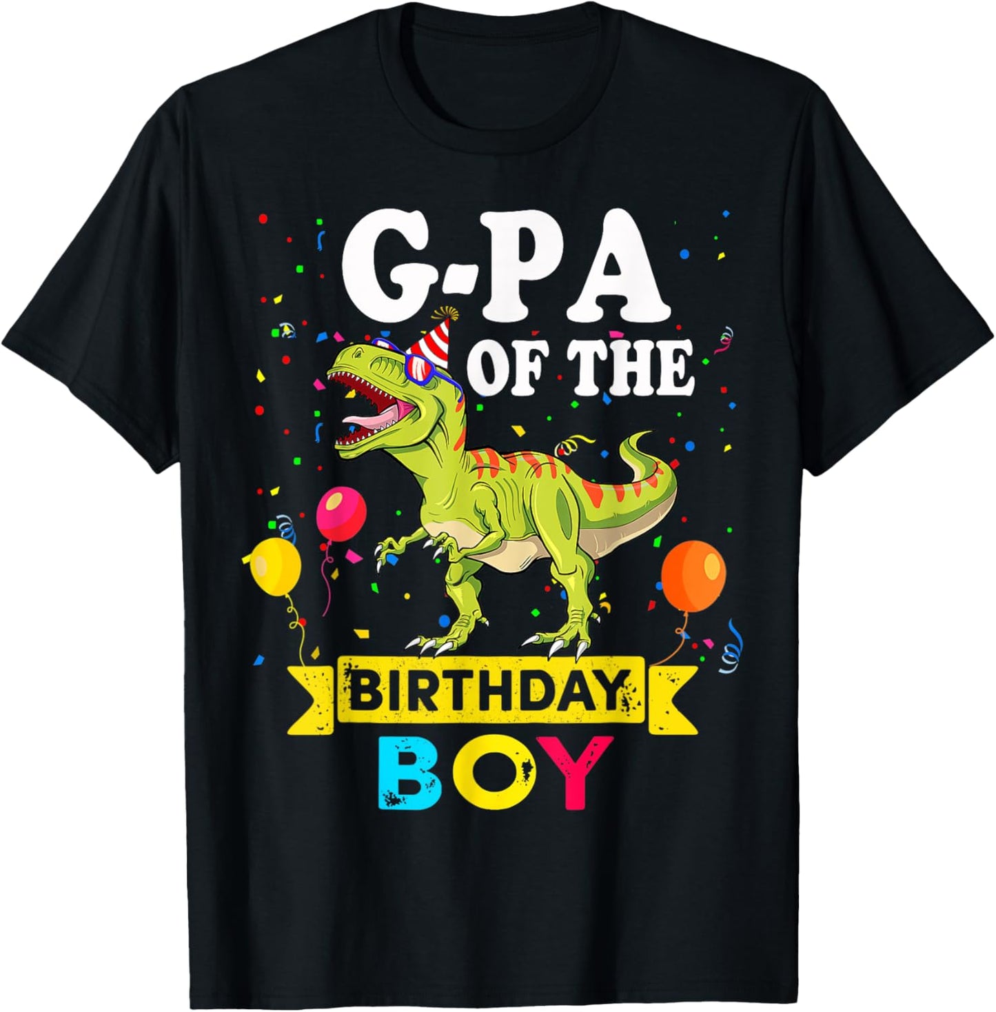 G-pa Of The Birthday Boy Dinosaur T-Rex Matching Family T-Shirt