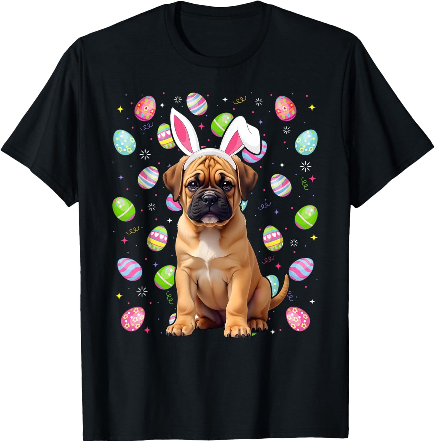 Bullmastiff Dog Easter Egg Hunt Bunny Ear Bullmastiff Easter T-Shirt