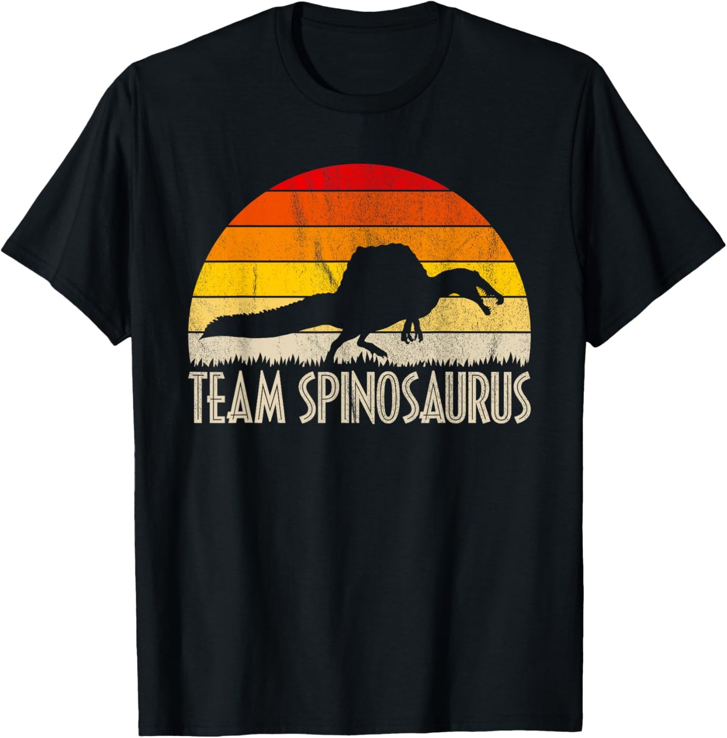 Team Spinosaurus - Retro Sunset Dinosaur T-Shirt