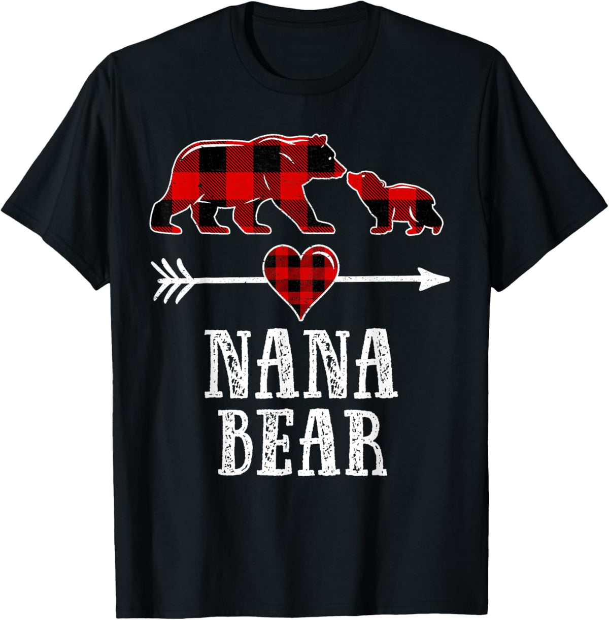Nana Bear Cub Shirt, Christmas Grandma Bear Plaid Pajama T-Shirt