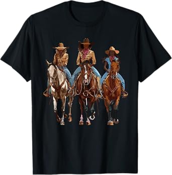 Black African American Cowgirl Western Country Texas Rodeo T-Shirt