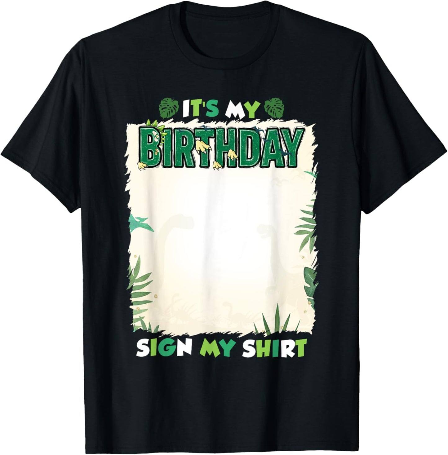 Its My Birthday Sign My Shirt Kids T Rex Dinosaur Boys T-Shirt