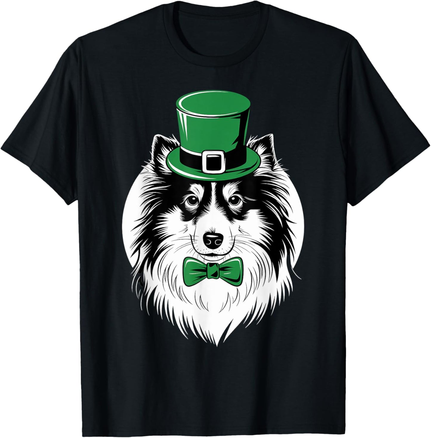 Green Sheltie shamrock on St Patricks Day Shetland Sheepdog T-Shirt