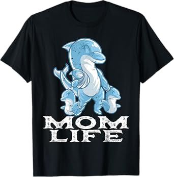 Dolphin Mama Mom Life Mommy Mama Family Mother's Day T-Shirt