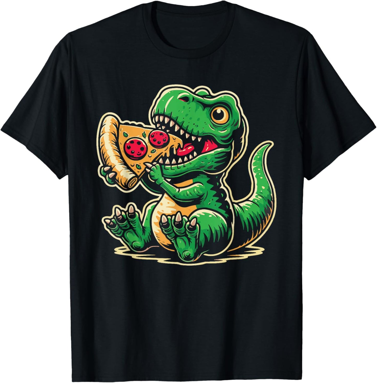 T-Rex Dinosaur Eating Pizza Funny Dino Lover T-Shirt