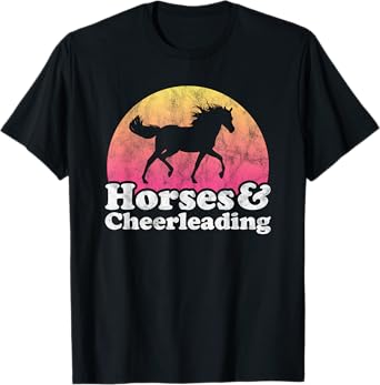 Horse and Cheerleader Women or Girls Horses Cheerleading T-Shirt