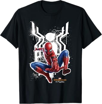 Marvel Spider-Man Far From Home Painted Logo Swing Poster T-Shirt