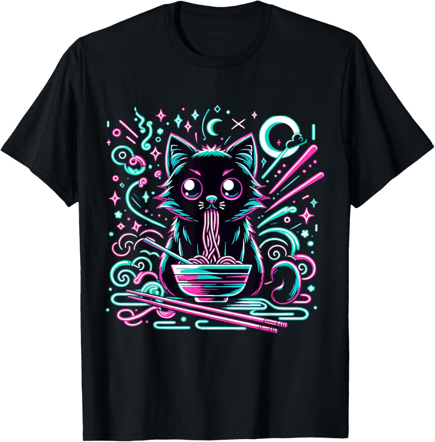 Cat Retro Japanese Noodles Aesthetic Kawaii cat T-Shirt