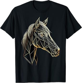 Horse Animal Geometric Polygon Artwork Horse T-Shirt