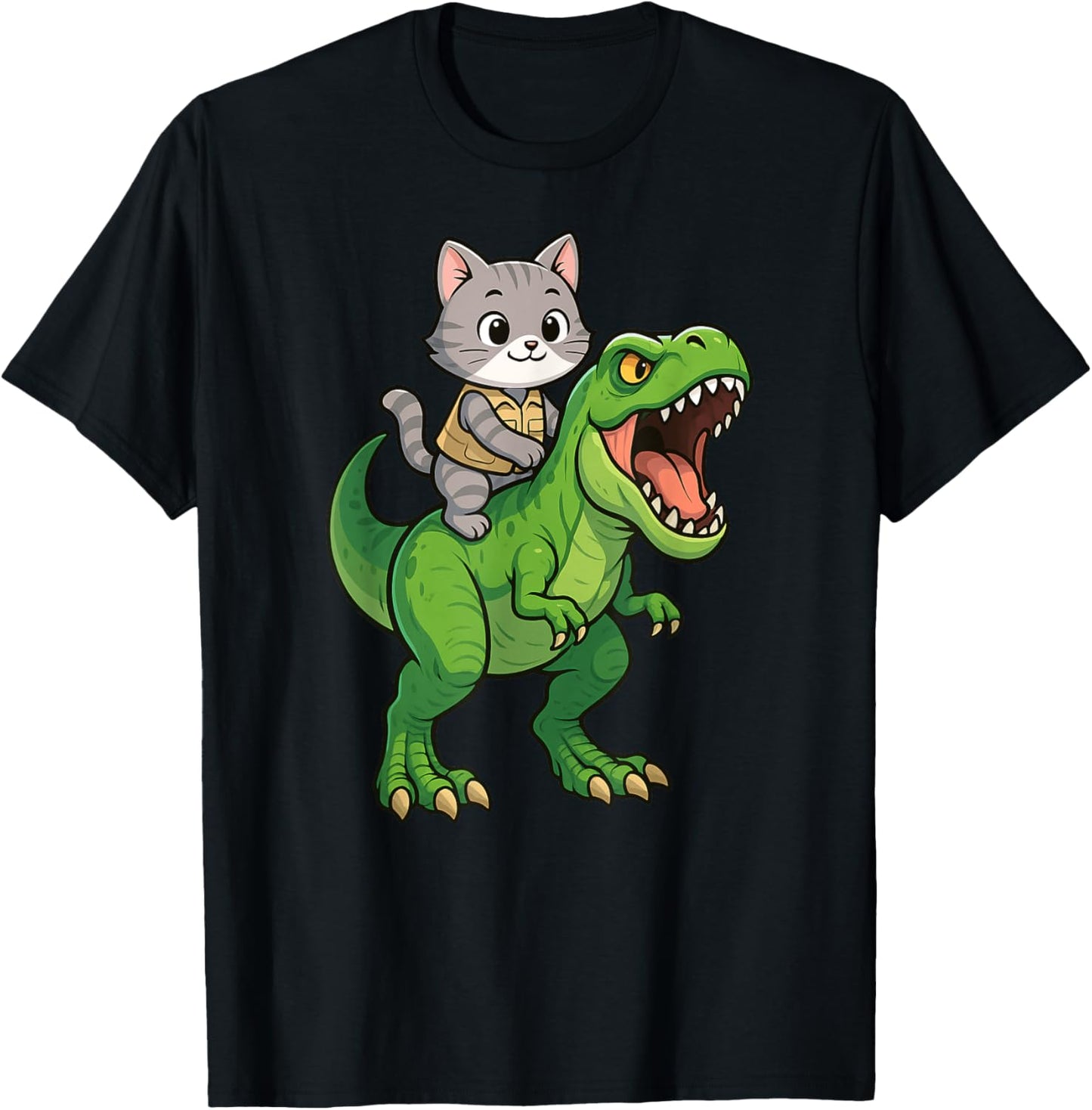 Funny Cat Dinosaur Trex Zoo Keeper Mom Dad Kids T-Shirt