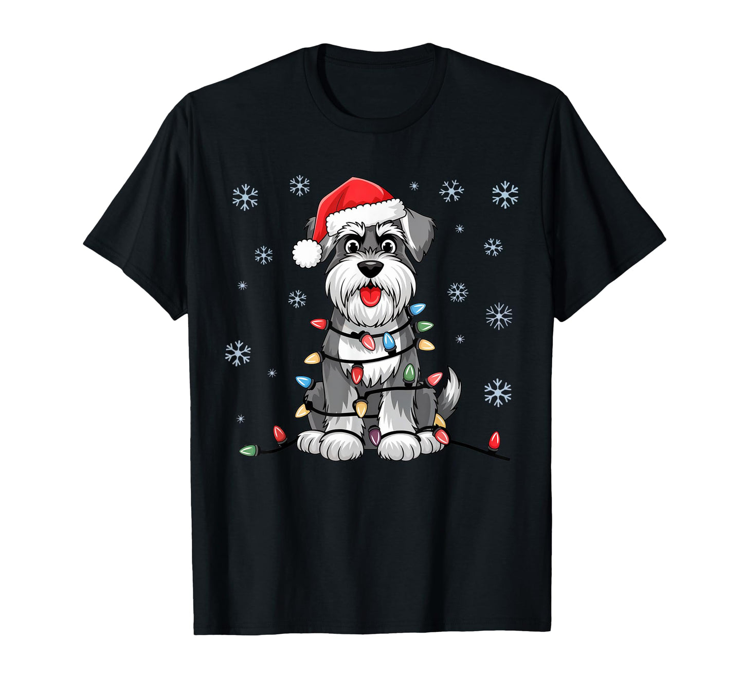 Standard Schnauzer Christmas Lights Xmas Dogs Gifts for Men T-Shirt