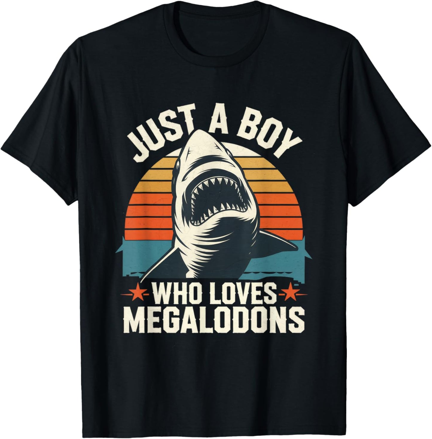 Just A Boy Who Loves Megalodons Funny Saying Shark Lover T-Shirt