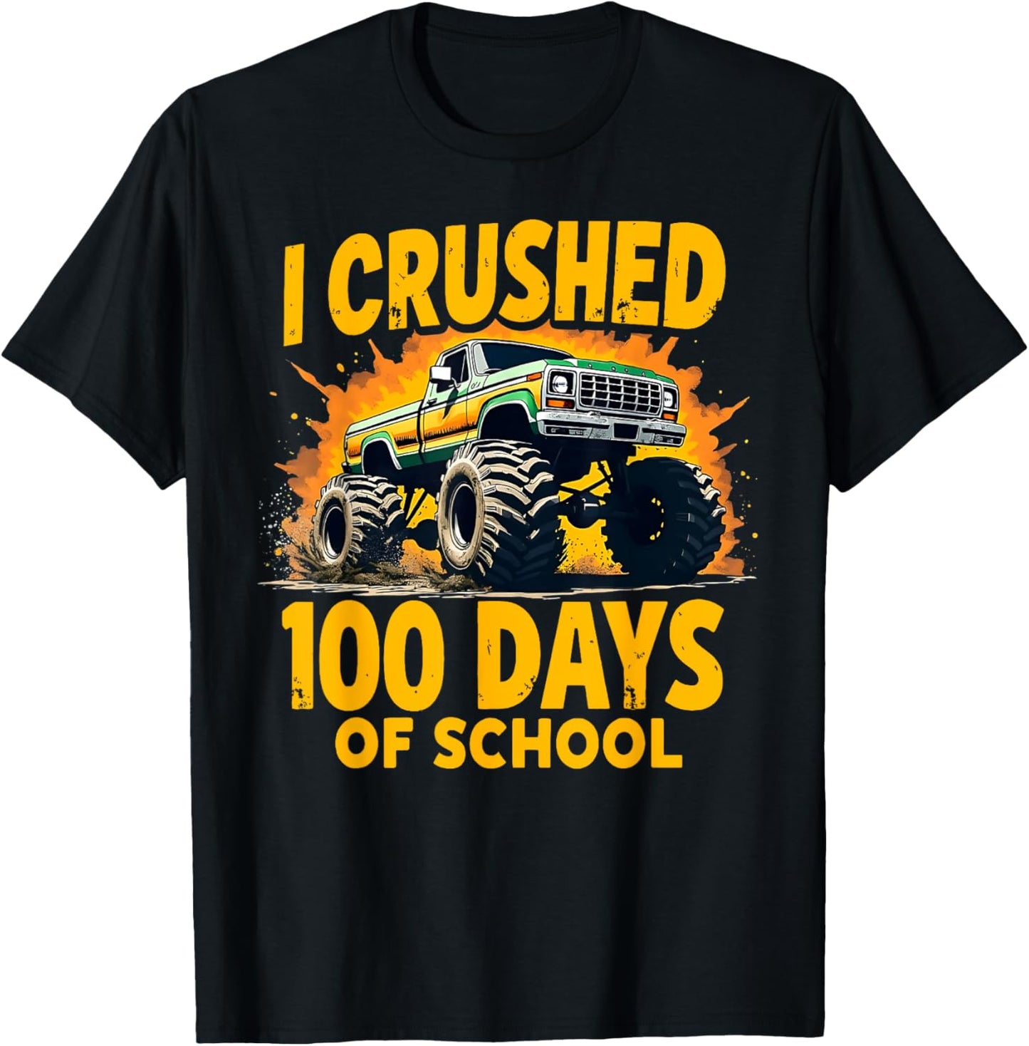 100 Days Of School Monster Truck 100th Day Of School Boys T-Shirt