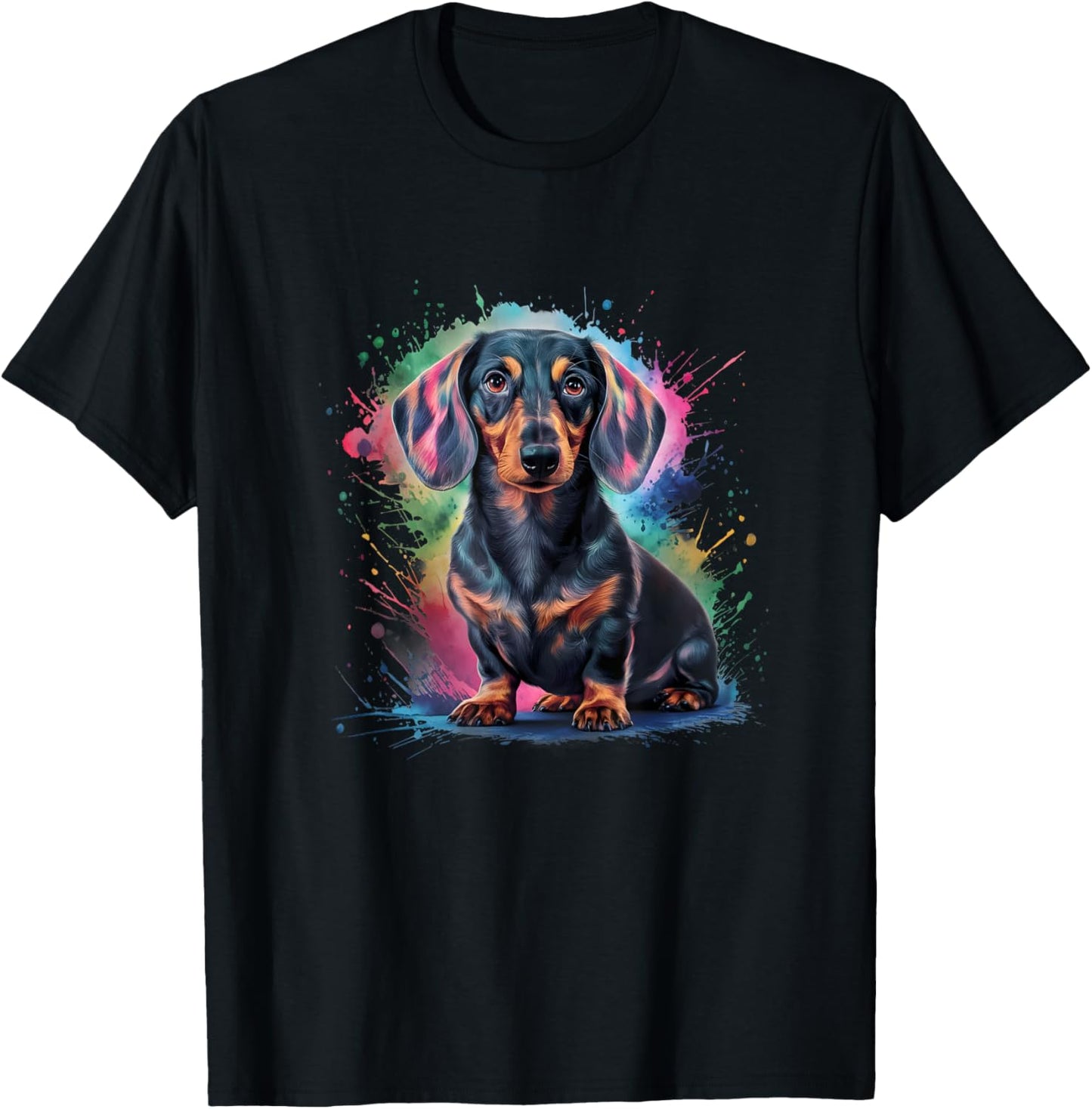 Men's Women's Colourful Watercolour Dachshund T-Shirt