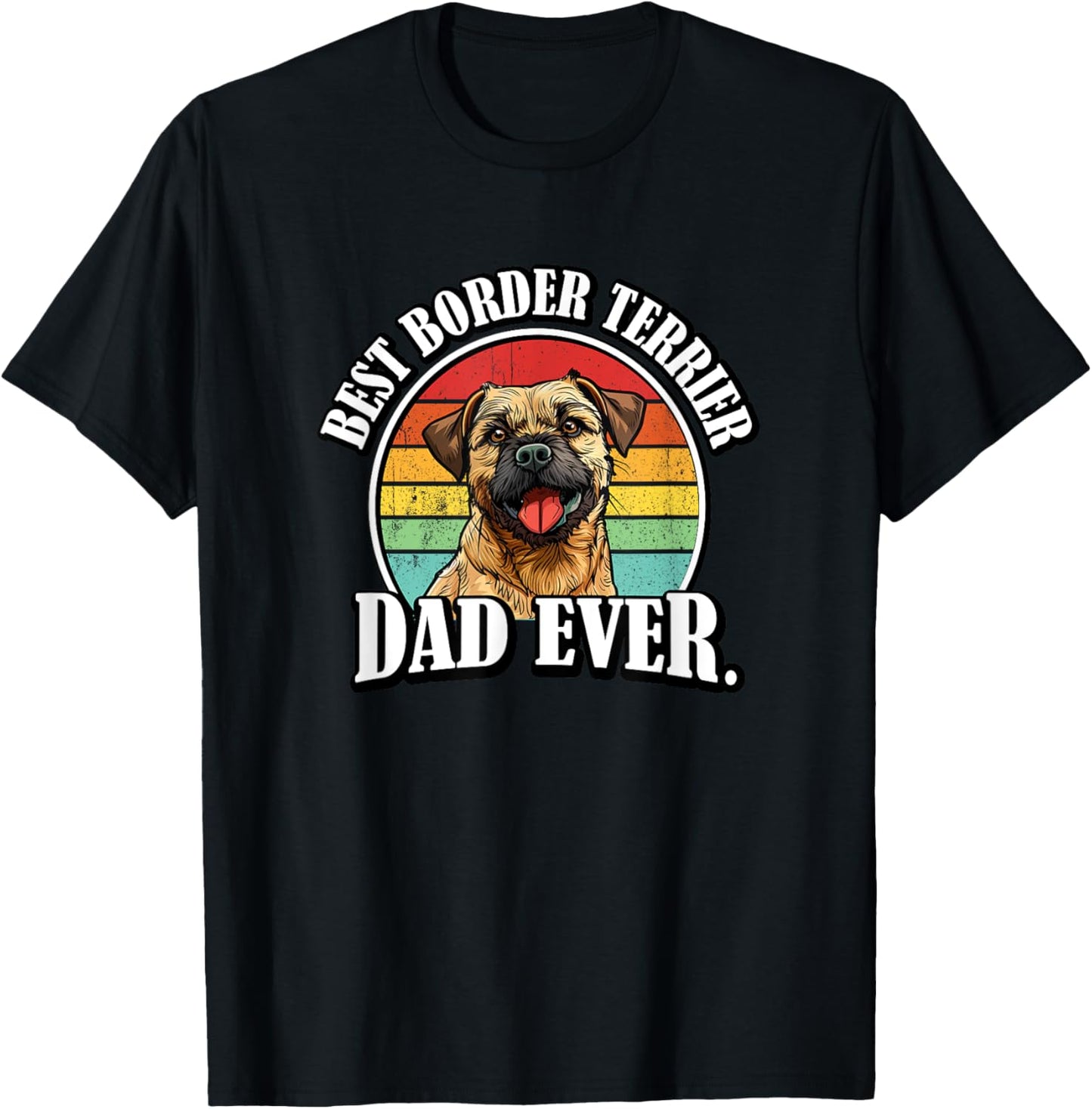 Funny Retro Vintage Dad Border Terrier Lover T-Shirt