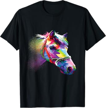 Horse Shirt Colorful Horse's head Pop Art for Men and Women T-Shirt