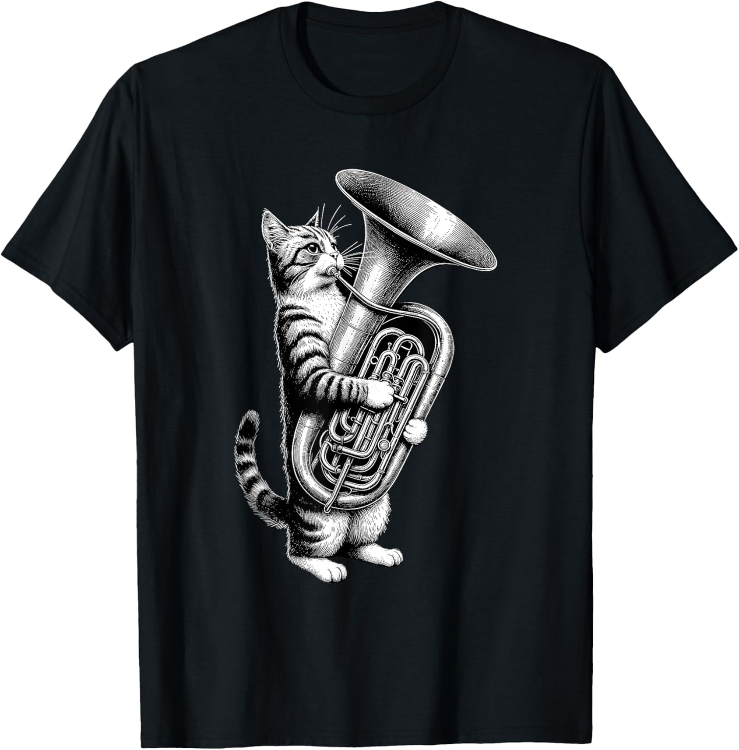 Cat Playing Tuba Marching Band Tuba Player Musician T-Shirt