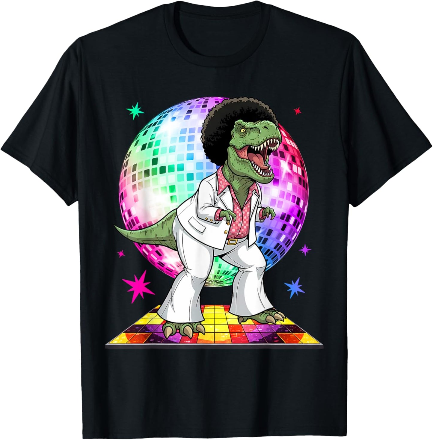 T-Rex Disco Dinosaur Funny 70s Dancing T-Shirt