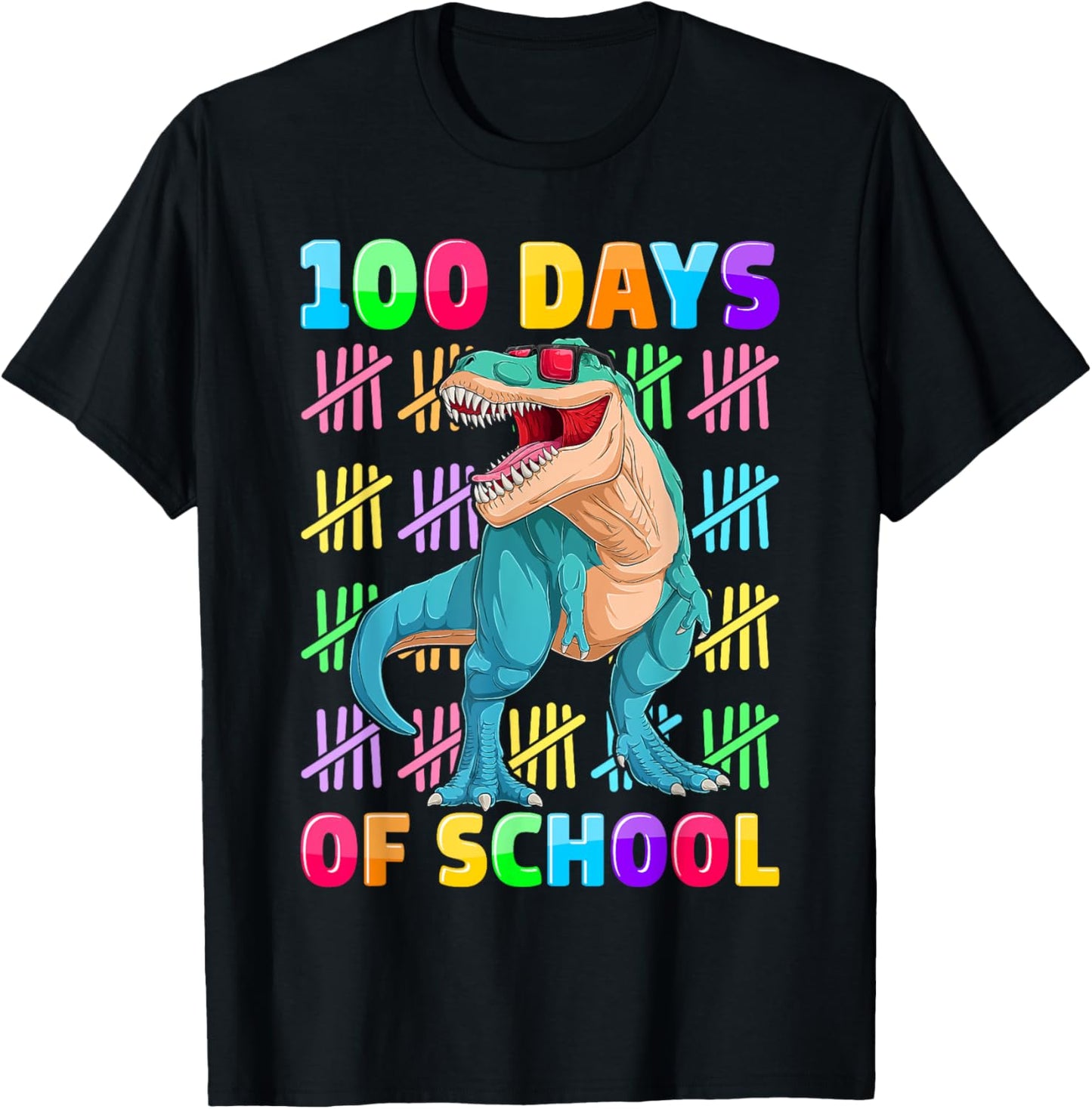100th Day of School Dino Kids Happy 100 Days Dinosaur T-Rex T-Shirt